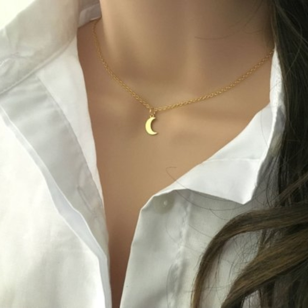 4 for $20 Moon Choker Necklace (Gold) - Picture 1 of 6